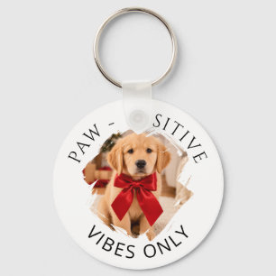 Golden Retriever Positiva vibrationer endast foto Nyckelring