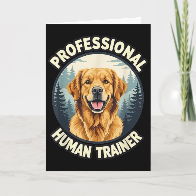Golden Retriever Professional Human Trainer Funny  Kort (Framsida)