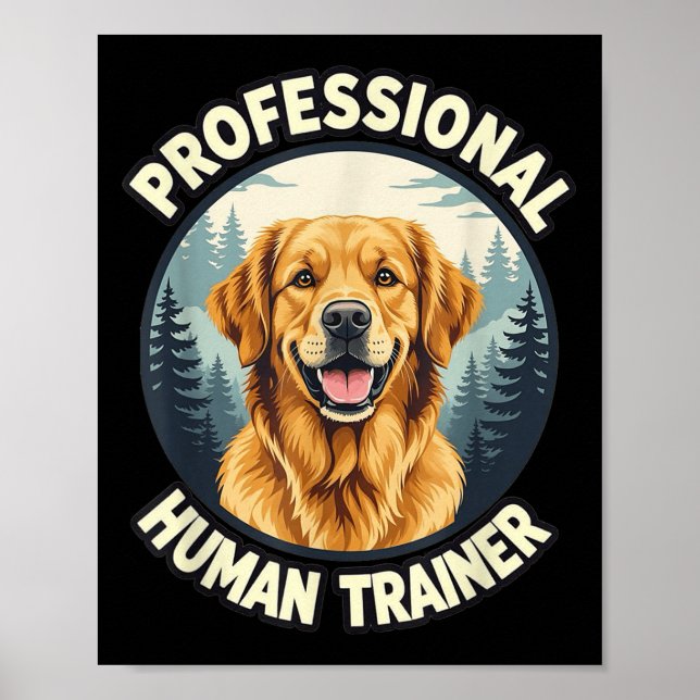 Golden Retriever Professionell Människotränare Rol Poster (Framsidan)