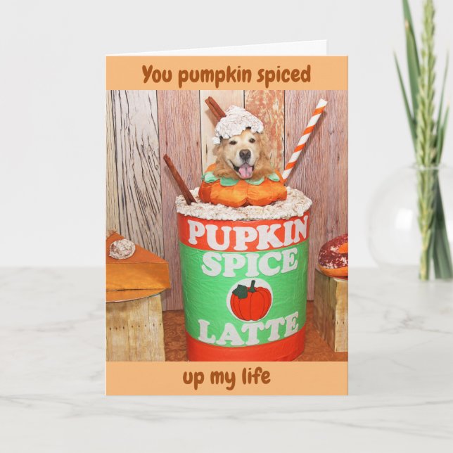 Golden Retriever Pumpkin Spice Latte Tack (Framsida)