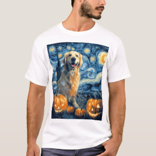 Golden Retriever Pumpkin Stjärnklar Natt Hund Mamm T Shirt
