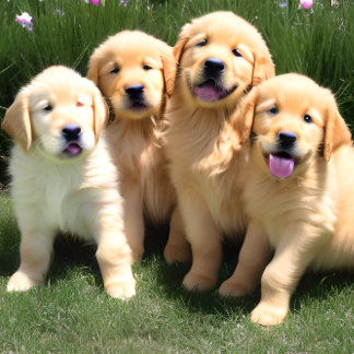 Golden Retriever Puppies Jigszle Puzzle Pussel