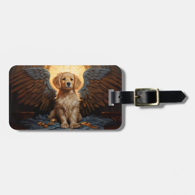 Golden Retriever puppy Angel Bagagebricka (Horisontell Framsida)