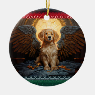Golden Retriever puppy Angel Julgransprydnad Keramik