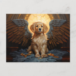 Golden Retriever puppy Angel Vykort