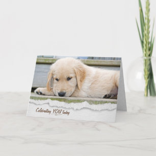 Golden Retriever Puppy Birthday Kort