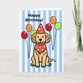 Golden Retriever Puppy Birthday Kort