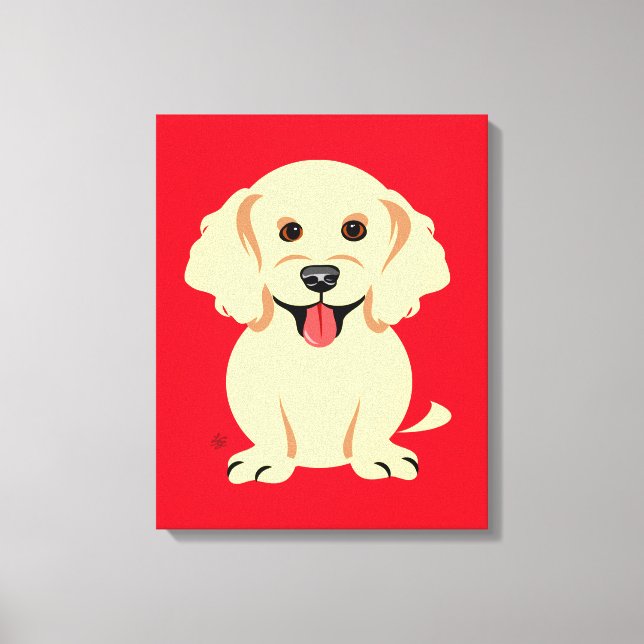 Golden Retriever Puppy Children's Wall Decor Canvastryck (Framsida)