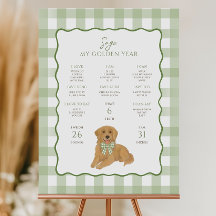 Golden Retriever Puppy Dog 1st Birthday Milestone