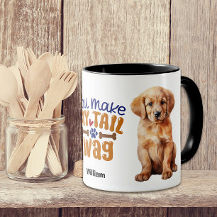 Golden Retriever Puppy du gör mitt Svan Wag Mugg