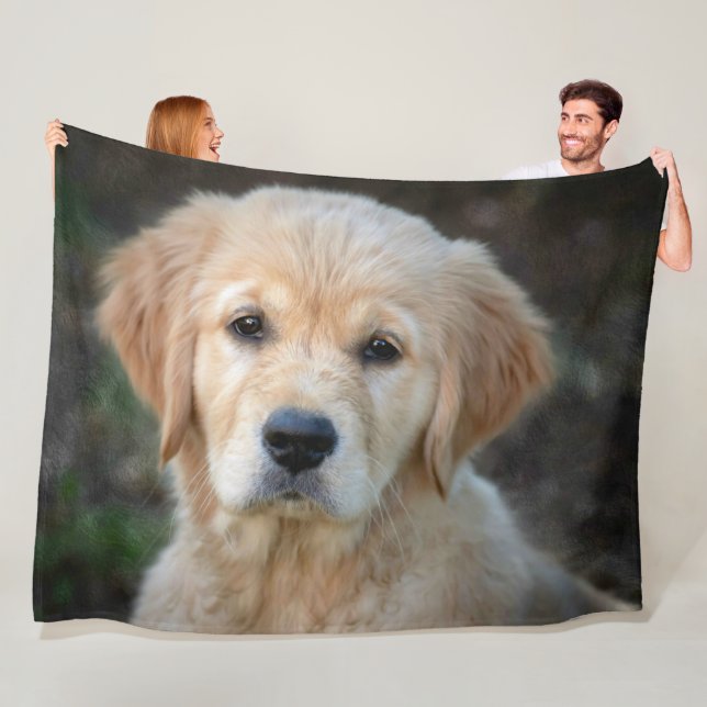 Golden Retriever Puppy Fleecefilt (På plats)