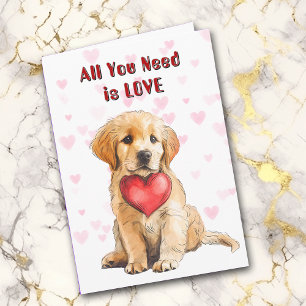 Golden Retriever Puppy Hund allt du behöver Valent Helgkort