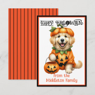 Golden Retriever Puppy Hund Happy halloween Anteckningskort