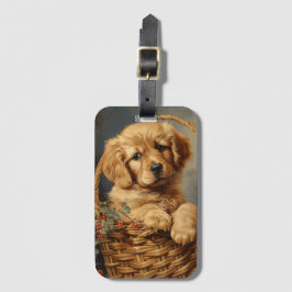 Golden Retriever Puppy i Basket Bagagebricka