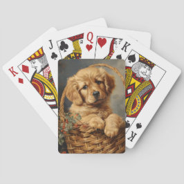 Golden Retriever Puppy i Basket Casinokort