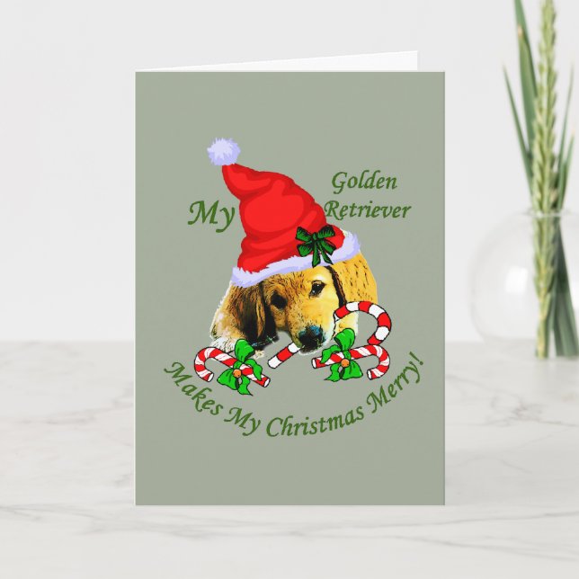 Golden Retriever Puppy-jul Helgkort (Framsida)