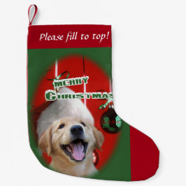 Golden Retriever Puppy-jul Liten Julstrumpa