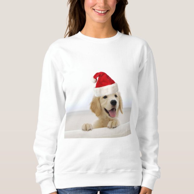 Golden Retriever Puppy-kvinna Sweatshirt T-shirt (Framsida)