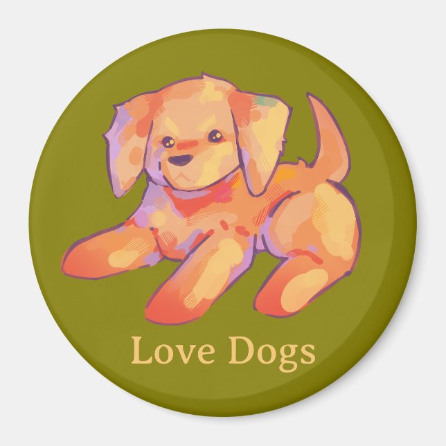 Golden retriever, puppy  magnet (Framsidan)