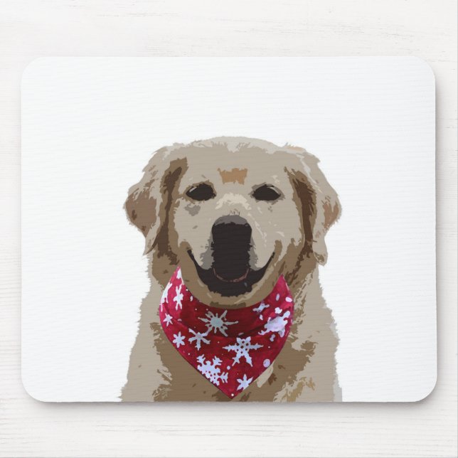 Golden Retriever Puppy med Bandana Mousepad Musmatta (Framsidan)