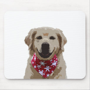 Golden Retriever Puppy med Bandana Mousepad Musmatta