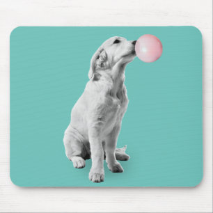 Golden Retriever Puppy med Bubble Gum Musmatta