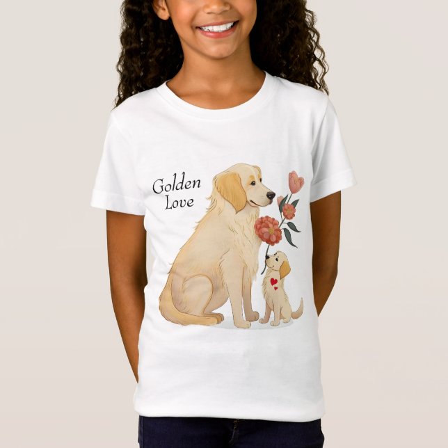 Golden Retriever Puppy Mors dag T Shirt (Framsida)