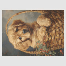 Golden Retriever Puppy på en Basket-avsvärtningssi