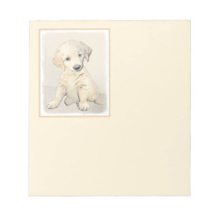 Golden Retriever Puppy Painting - Original Hund Ar Anteckningsblock