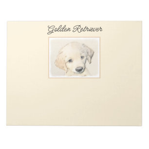 Golden Retriever Puppy Painting - Original Hund Ar Anteckningsblock