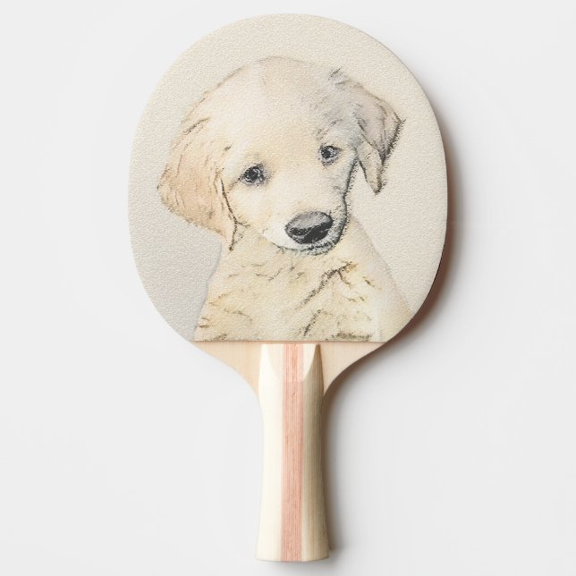 Golden Retriever Puppy Painting - Original Hund Ar Pingisracket (Framsidan)