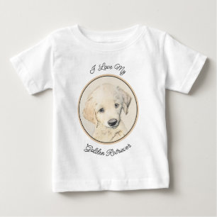 Golden Retriever Puppy Painting - Original Hund Ar T Shirt