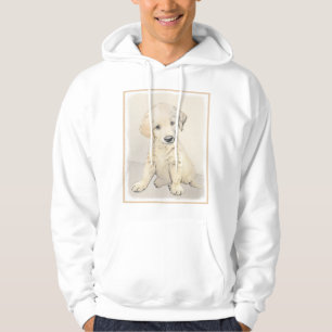 Golden Retriever Puppy Painting - Original Hund Ar Tröja Med Luva