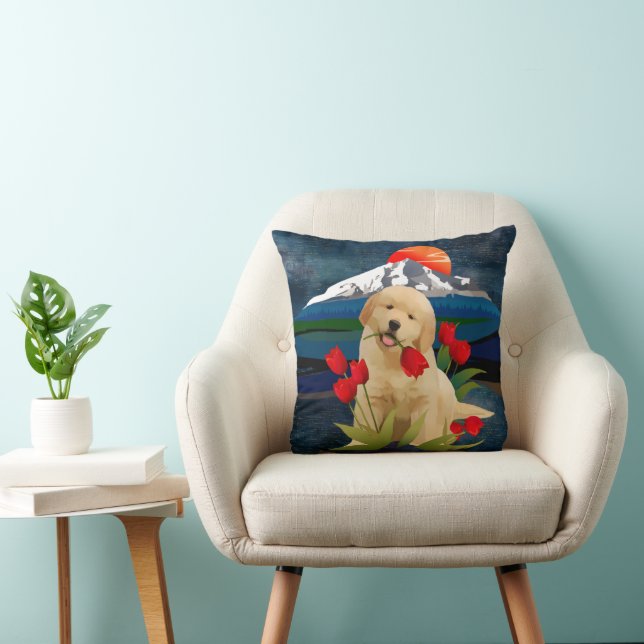 GOLDEN RETRIEVER PUPPY Pillow Kudde (Stol)