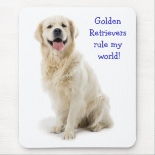 Golden Retriever Puppy Rule My World Mousepad Musmatta