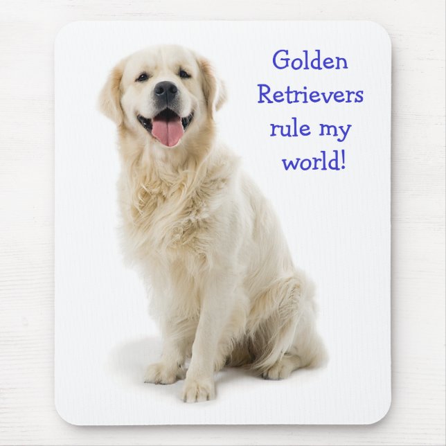 Golden Retriever Puppy Rule My World Mousepad Musmatta (Framsidan)