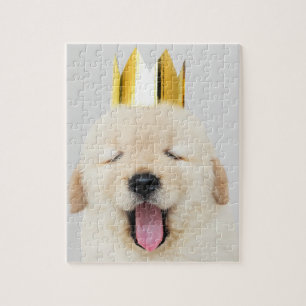 Golden Retriever Puppy Sömnig i Krona Pussel