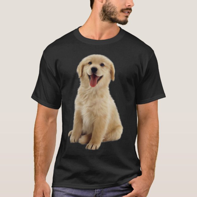 Golden Retriever Puppy T Shirt (Framsida)