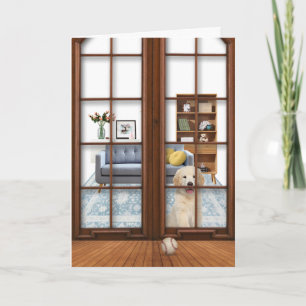 Golden Retriever Puppy tänker på dig Kort