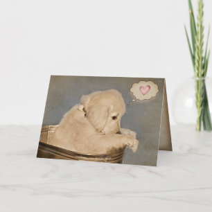 Golden Retriever Puppy Thinking of You Kort