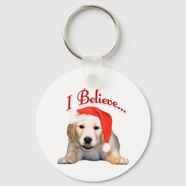 Golden Retriever Puppy, tror jag Nyckelring (Framsida)