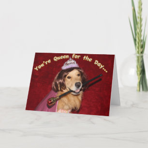 Golden Retriever Queen Mamma för Mors dag Kort