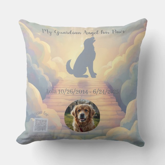Golden Retriever Rainbow Bridge Memorial Pillow Kudde (Framsida)