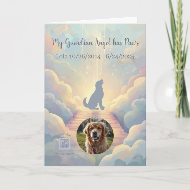 Golden Retriever Rainbow Bridge Minneskort Husdjur Helgkort (Framsida)