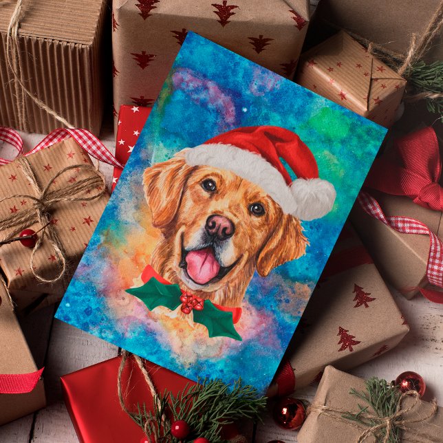 Golden Retriever Ras Hund Jul Helg Vykort (Skapare uppladdad)