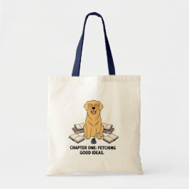 Golden Retriever Reading Creative Book Design Tygkasse