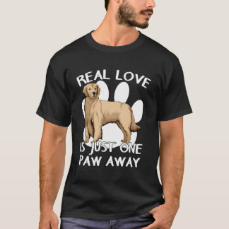 Golden Retriever Real Kärlek Goldie Tass Citat Gol T Shirt
