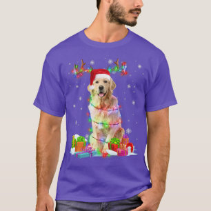 Golden Retriever Reindeer jul Ljus Funny D T Shirt