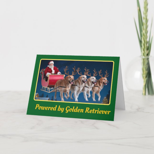 Golden Retriever Reindeer Kort (Framsida)
