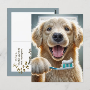 Golden Retriever Reminder från veterinärkontoret Vykort